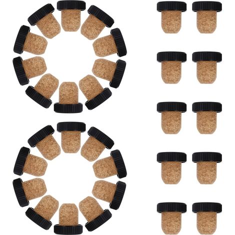 30 bouchons liège, 19 mm, bois, réutilisables fermeture étanche (1/5)