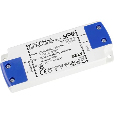 Self Electronics SLT20-350IF-2S LED-Trafo   20 W 0.35 A 6 - 56 V nicht dimmbar 1 St.