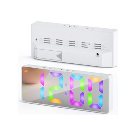 Réveil Digital pour Enfants avec Fonction Snooze - Grand Écran LED Blanc Arc-en-ciel - Décoration Maison, Cuisine, Bureau (1/5)