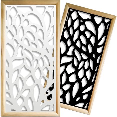 FOGLIE - Moduli Decorativi in Legno e PVC - Colore: bianco - Misura: 47x94 cm (1/4)