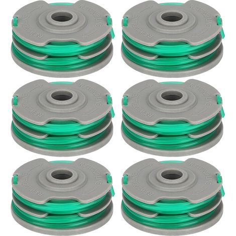 FLY021 599431790 Lot de 6 bobines de fil compatibles avec Flymo Contour 500 XT, Power Trim 500 XT, Mini Trim Auto ST/XT/Plus XT, Mini Trim Contour XT, Longueur 11 m Ø 1,5 mm