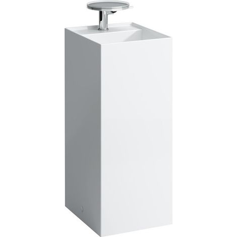 Lavabo KARTELL 375 x 435 x 900 mm, pose libre sans trop-plein, version 3 trous robinet blanc LAUFEN