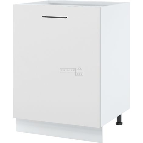 Meuble îlot de cuisine Lovia Blanc Mat 1 porte L 60 cm - Porte avec poignée apparente White (1/2)