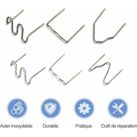 Agrafeuse Plastique - Agrafes Chaudes Pour Soudure Plastique Pare-Chocs Automobile - 1200 Pièces - Acier Inoxydable (1/4)