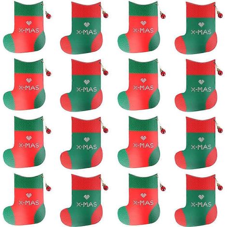 20 Stück Weihnachtsstrumpf-Süßigkeitenboxen, Geschenkboxen aus Papier, kreative Verpackungsboxen-17x17x3.3cm (1/3)