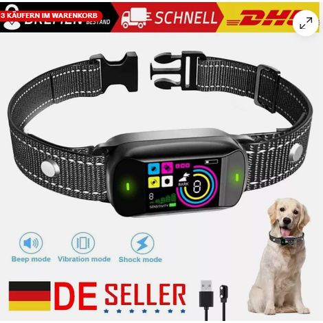 1 collar antiladridos, 4 modos ajustables, collar de entrenamiento, resistente al agua IP67, para perros de 4 a 68 kg. (1/5)