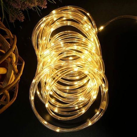 10 m guirlande lumineuse extérieur, LED blanc chaud 240, étanche IP65 pour décoration jardin et terrasse