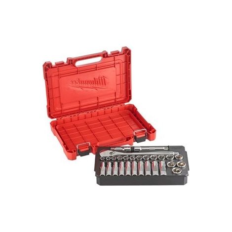 Milwaukee Set di chiavi a bussola rosso 28 pezzi durevole (1/5)