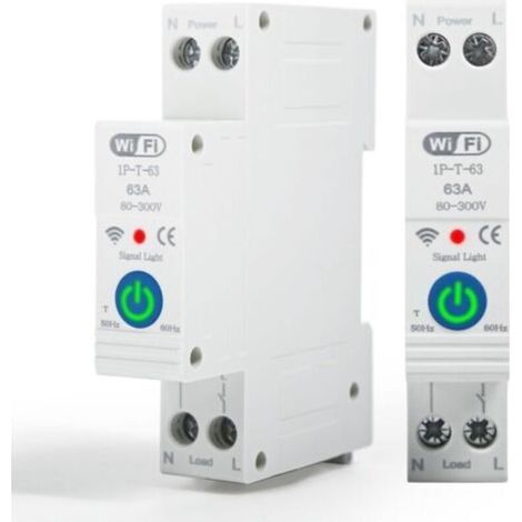 Disjoncteur Wifi Commutateur, 63A Interrupteur Connecté avec Commande Vocale Minuterie Interrupteur à Télécommande Compatible avec Alexa et Google Assistant TUYA APP (1/5)