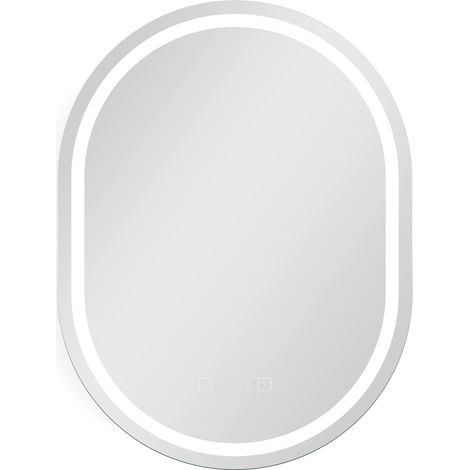 Ducha Casa Espejo de baño con led luz ,60 x 80 cm, con luz tres colores ,antivaho , brillo ajustable ,función de reloj, función de memoria agapada. (1/5)