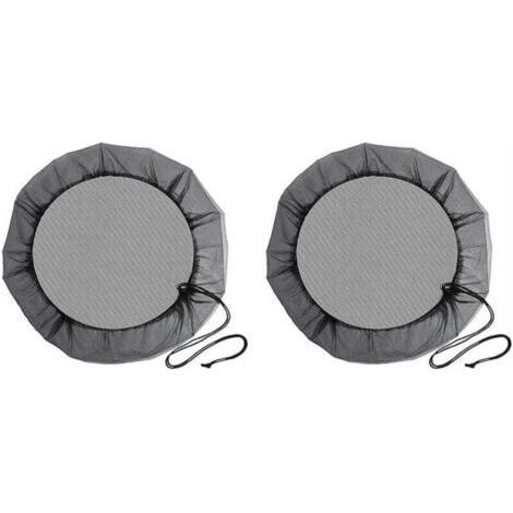 (Diámetro 80 cm) Red para Barril de Lluvia, 2 Piezas Red de Protección con Cordón Ajustable, Cubierta Antimosquitos y Animales para Recolector de Agua de Lluvia (1/4)