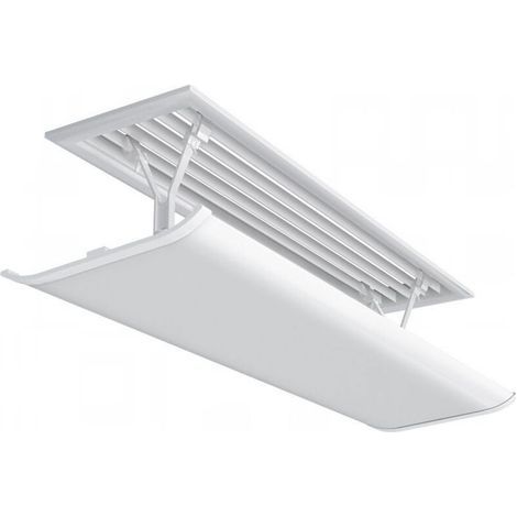 Deflector de viento para aire acondicionado central, blanco, 40 x 20 cm, 1 campana de ventilación ajustable, deflector para calefacción y ventilación doméstica. (1/5)
