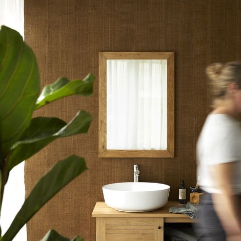 Miroir en bois de chêne massif Karl 70x50 (1/4)