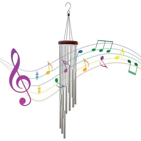 Carillon à Vent de Jardin,Carillons éoliens,Carillon a Vent Exterieur,Tube en Aluminium Bois Massif Carillons éoliens,Tubes Carillons Vent Eoliens Suspendu pour Jardin,Balcon,Décoration Intérieure (1/5)