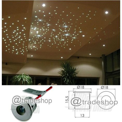 Trade Shop Traesio – Spot encastrable ciel étoilé – Lumière chaude 3000K et froide 6000K – LED 0,2W – Angle d'émission 60° – Montage encastré IP20