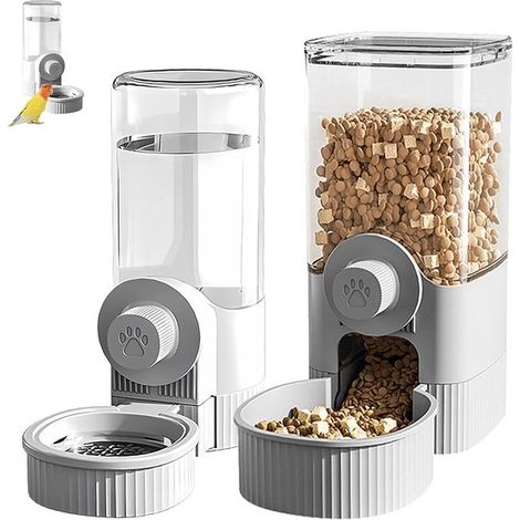 Futterspender 2 teiliges Set Auslaufsicher Vogelfutterspender Wasserspender Futterspender für Vogelkäfige Automatischer Futterspender für Papagei