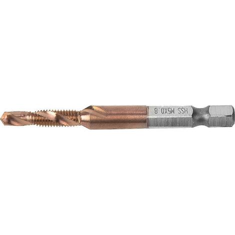 HSS-Gewindebohrer mit 6,35 mm Sechskantschaft für die interne Spanabfuhr (M5)