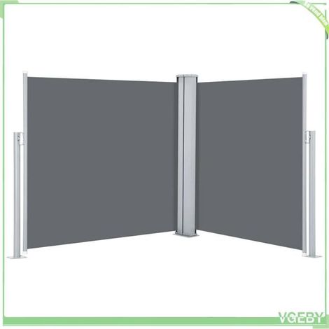 Auvent latéral rétractable - FAFEICY - 48444 - Anthracite - 100 x 600 cm - Enroulement automatique, résistant UV (1/5)