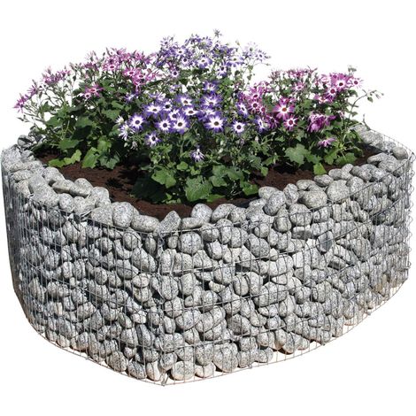 Bellissa Gabionen Hochbeet 4-eck Bausatz inkl. Trennfolie 113x113x40 cm Stein (1/5)