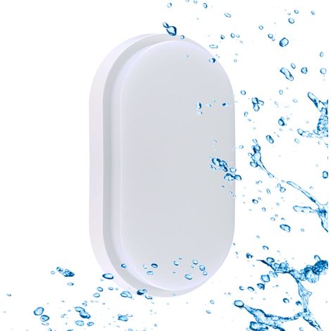 Plafonnier LED 15W pour extérieur, Étanche IP54, Blanc Chaud 3000K, 1350 Lm, Applique OVALE, Éclairage mural ou au plafond (1/5)
