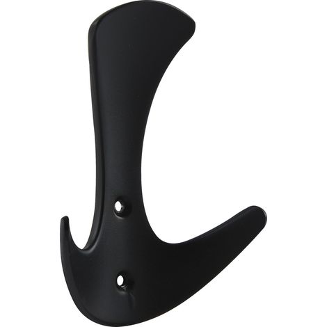 Mantelhaken Tegua Breite 74 mm, Höhe 104 mm, Zinkdruckguss schwarz matt