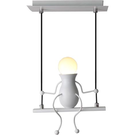 Suspension Luminaire Créatif Humanïde E27 Modern Lustre Plafonnier pour Chambre Couloir Salon Blanc - 1PCS (1/5)