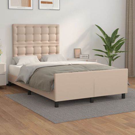 Bettgestell mit Kopfteil Cappuccino-Braun 120x200 cm Kunstleder (1/5)