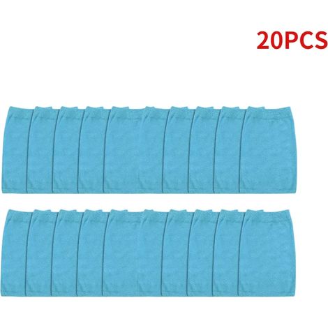 Accessoires de piscine (20 pièces bleues) Chaussettes de rangement pour filtres de piscine en nylon, compatibles avec les paniers et les skimmers. Accessoires de piscine blancs. (1/5)