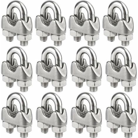Tigrezy Lot de 12 serre-cables inox pour cable métal diamètre 4mm (M4) (1/5)
