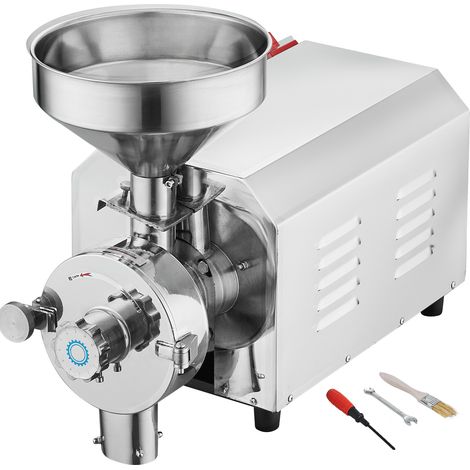 Mophorn Sojabohnenmühle, kommerzielle Maschine für Gewürze, 3000 W, Maismühle, 100 kg/h, Edelstahl, industrielle Mehlmühle für Pfeffer, Sojabohnen, Erdnüsse, Maiskörner