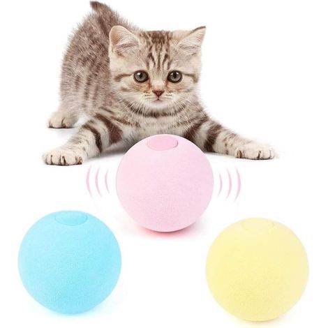 Balle Interactive Pour Chat - Son Simulé Animal - Déclenchement Au Toucher - Matière EVA - Avec Compartiment Pour Herbe À Chat - 1 Pièce (1/5)