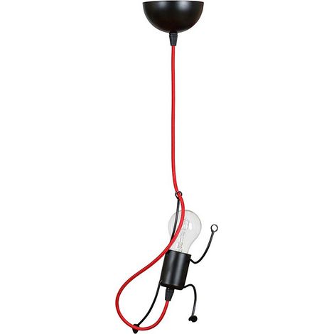 Lampada a Sospensione Bobi, Acciaio verniciato a polvere, Nero, 14x60x14 cm (1/5)