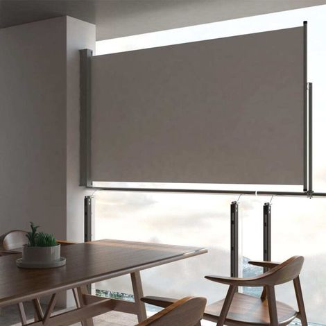 Auvent de Balcon Anti-Soleil - latéral rétractable de patio - Auvent de jardin terrasse bistro - 140 x 300 cm Gris Chic-240226 (1/5)