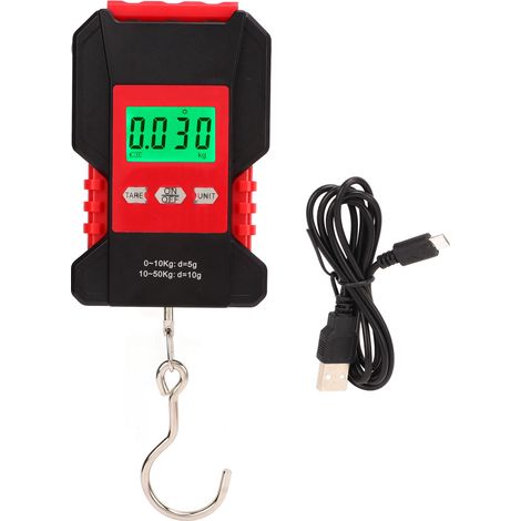 Decdeal Balance suspendue numérique, panneau étanche, pêche Portable en acier inoxydable avec crochet en forme de S 0-50kg