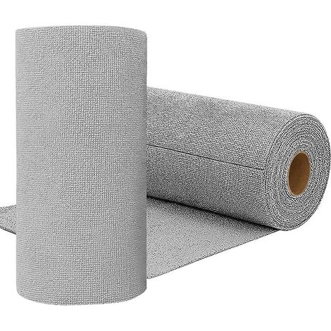 Chiffon de nettoyage en microfibre gris, 2 rouleaux, réutilisable (1/5)