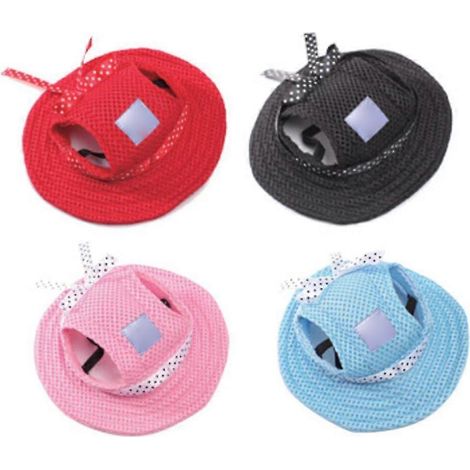 4 piezas de gorros de princesa para perros, gorra de béisbol de malla para mascotas con ala redonda. (1/5)