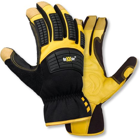 teXXor® topline Kuhleder-Handschuhe OCALA, SB-Verpackung, Gelb/Schwarz (1/4)