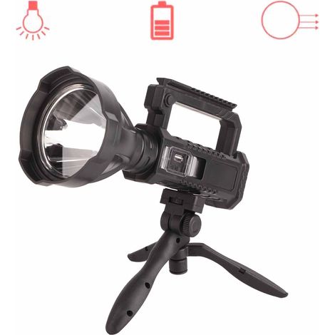 Lampe torche portable W5119 compacte, haute puissance et longue portée, avec indicateur de batterie, chargeur USB intégré, idéale pour les patrouilles. (1/5)