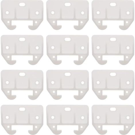 12Pcs Guide de Rail de Tiroir en Plastique Blanc Guide de Tiroir de Commode Pièces de Glissières de Remplacement de Meubles pour Commodes Huches Table de Chevet Et Systèmes de (1/5)