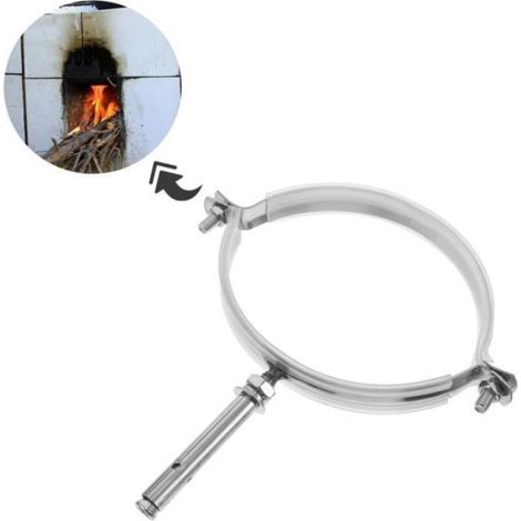 Ensemble de 4 supports muraux en acier inoxydable pour tuyaux de cheminée de poêle (16 mm) Femeo (1/4)