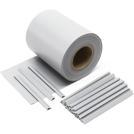 Wiltec Strisce Frangivista in PVC 35mx19 cm grigio 450g/m² con 20 clip Frangivento da recinzione (1/5)