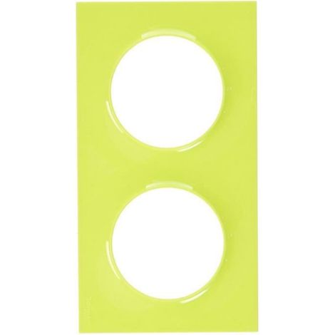 Plaque de finition double Odace Styl clipsable - Vert chartreuse (1/2)