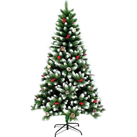 Albero di Natale innevato StarryLights con bacche di sorbo 210 cm x 95 cm - elegante, denso ed eccezionalmente festoso (1/4)