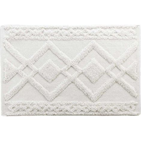 Tapis de Bain Jacquard "Gladis" 50x80cm Blanc (1/5)
