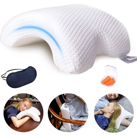Oreiller de couple, oreiller pour les bras, oreiller à rebond lent, oreiller moelleux, oreiller en mousse à mémoire de forme, oreiller en forme de U conçu pour offrir confort et soutien, oreiller incu (1/5)