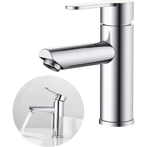 Mitigeur Lavabo Inox – Robinet Monotrou avec Raccord G1/2 pour Salle de Bain et Cuisine Moderne (1/5)