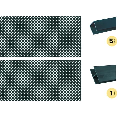 PACK INSTALACIÓN HORIZONTAL 2 CELOSÍAS PVC 18 MM VERDE CON PERFILES Y UNIÓN 1X2 M