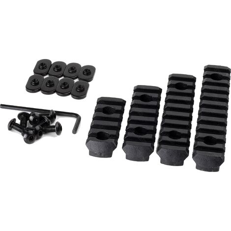Set aus 4 schwarzen 20-mm-Führungsleisten, modifizierten dekorativen Zubehörteilen, Holzgeländerschutzkomponenten. (1/5)