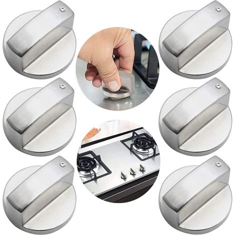 Stück 8 mm Gasknöpfe, universelle Herdknöpfe, Drehschalter, Küchen-Gasreglerknöpfe aus Metall für Küchenherde und Gaskochfelder