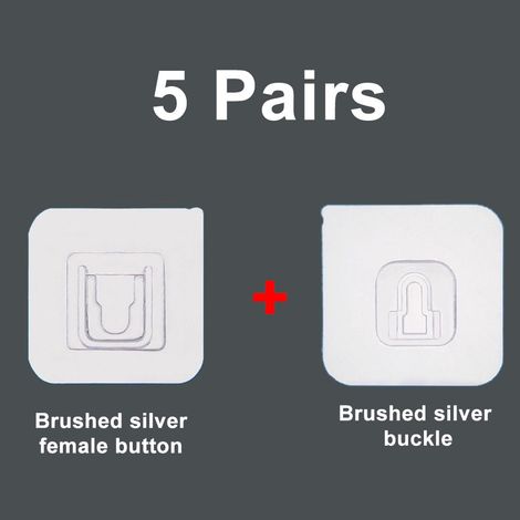 Ganci Da Parete Biadesivi Riutilizzabili per parete bagno e cucina Packaging - 5 Pairs (Transparent) (1/5)